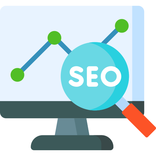 Magnifying glass over a webpage representing search engine optimization