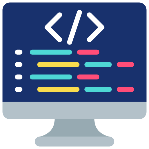 Monitor with gear icon representing custom web application development